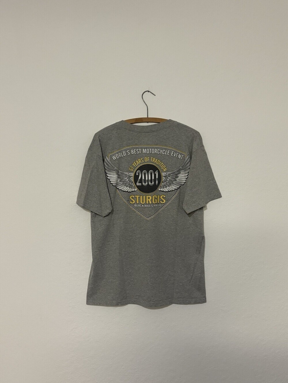 Vintage 2001 Motorcycle Event Sturgis Black Hills Rally Shirt Size Mens Large